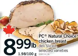 Fortinos NATURAL CHOICE CHICKEN BREAST, 1.98/100 g offer