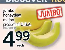 Fortinos JUMBO HONEYDEW MELON offer