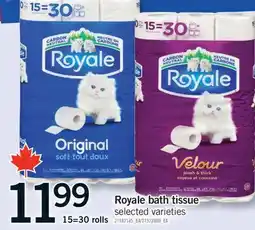 Fortinos ROYALE BATH TISSUE, 15=30 ROLLS offer
