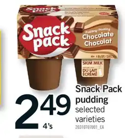 Fortinos SNACK PACK PUDDING, 4's offer