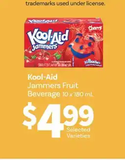 Fortinos KOOL-AID JAMMERS FRUIT BEVERAGE, 10 x 180 mL offer