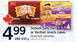 Fortinos SCHOOL SAFE BARS OR VACHON SNACK CAKES, 288-336 G offer