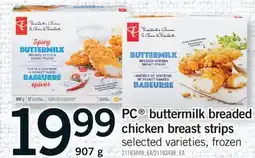 Fortinos PC BUTTERMILK BREADED CHICKEN BREAST STRIPS, 907 g offer