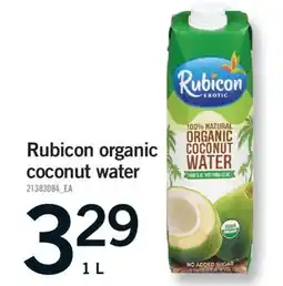 Fortinos RUBICON ORGANIC COCONUT WATER, 1 L offer