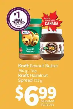 Fortinos KRAFT PEANUT BUTTER 750 G-1 KG KRAFT HAZELNUT SPREAD 725 G offer