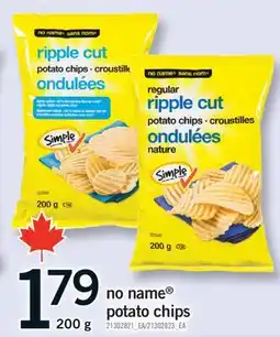 Fortinos NO NAME POTATO CHIPS, 200 G offer