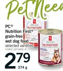 Fortinos PC Nutrition First GRAIN-FREE WET DOG FOOD, 374 g offer