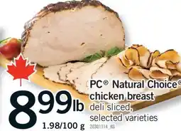 Fortinos PC NATURAL CHOICE CHICKEN BREAST offer