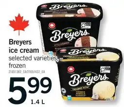 Fortinos BREYERS ICE CREAM, 1.4 L offer