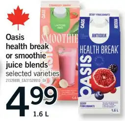 Fortinos OASIS HEALTH BREAK OR SMOOTHIE JUICE BLENDS, 1.6l offer