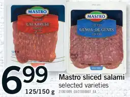 Fortinos MASTRO SLICED SALAMI, 125/150 G offer