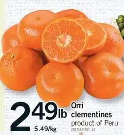 Fortinos ORRI CLEMENTINES offer