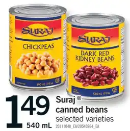 Fortinos SURAJ CANNED BEANS 540 mL offer
