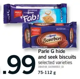 Fortinos PARLE G HIDE AND SEEK BISCUITS 75-112 g offer