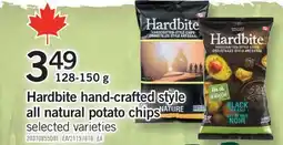Fortinos HARDBITE HAND-CRAFTED STYLE ALL NATURAL POTATO CHIPS, 128-150G offer