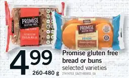 Fortinos PROMISE GLUTEN FREE BREAD OR BUNS, 260-480 g offer