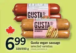 Fortinos GUSTA VEGAN SAUSAGE, 320/350 G offer