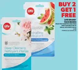 Real Canadian Superstore LIFE BRAND FACE MASKS offer