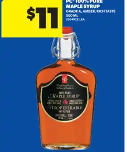 Real Canadian Superstore PC 100% PURE MAPLE SYRUP, 500 ML offer