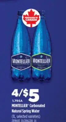 Real Canadian Superstore MONTELLIER CARBONATED NATURAL SPRING WATER, 1L offer