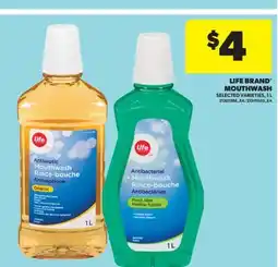 Real Canadian Superstore LIFE BRAND MOUTHWASH, 1 L offer