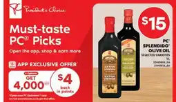 Real Canadian Superstore PC SPLENDIDO OLIVE OIL, 1 L offer