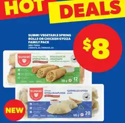Real Canadian Superstore SUMM! VEGETABLE SPRING ROLLS OR CHICKEN GYOZA FAMILY PACK, 500-700 G offer