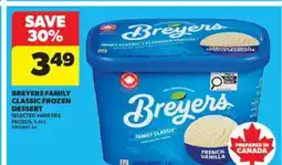 Real Canadian Superstore BREYERS FAMILY CLASSIC FROZEN DESSERT, 1.41 L offer