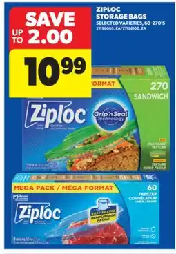 Real Canadian Superstore ZIPLOC STORAGE BAGS, 60-270'S offer
