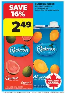 Real Canadian Superstore RUBICON JUICES, 1 L OR 4X200 ML offer