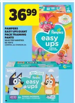 Real Canadian Superstore PAMPERS EASY UPS GIANT PACK TRAINING PANTS, 66-104' S offer