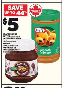 Independent Grocer KRAFT PEANUT BUTTER 750 G/1 KG OR HAZELNUT SPREAD 725 G offer