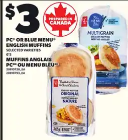 Independent Grocer PC OR BLUE MENU ENGLISH MUFFINS, 6'S offer