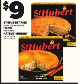 Independent Grocer ST-HUBERT PIES, 675-825 G offer
