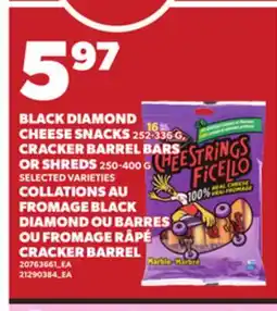 Independent Grocer BLACK DIAMOND CHEESE SNACKS 252-336 G, CRACKER BARREL BARS OR SHREDS 250-400 G offer