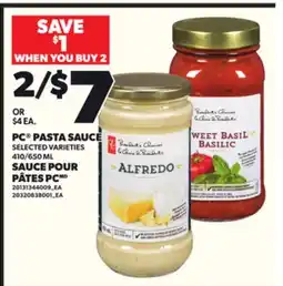 Independent Grocer PC PASTA SAUCE, 410/650 ML offer