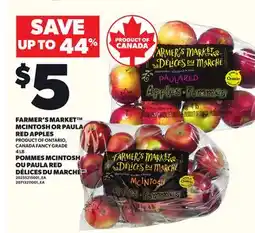 Independent Grocer FARMER'S MARKET MCINTOSH OR PAULA RED APPLES , 4 LB offer