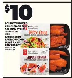 Independent Grocer PC HOT SMOKED CANDIED OR SPICY SALMON STRIPS, 150 G offer