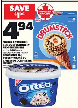 Independent Grocer NESTLÉ DRUMSTICK CONFECTIONERY, 4'S OR CONFECTIONERY FROZEN DESSERT, 1.5 L OR BARS, 4-10'S offer