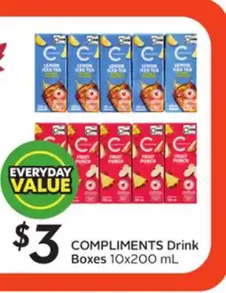 Sobeys COMPLIMENTS Drink Boxes offer