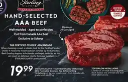 Sobeys STERLING SILVER Fresh BBQ Whiskey or Montreal BBQ Marinated Boneless Top Sirloin Grilling Medallions offer