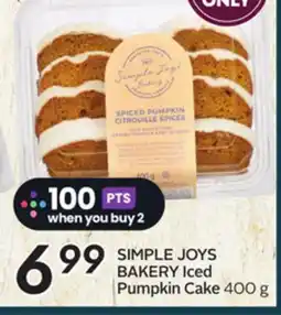 Sobeys SIMPLE JOYS BAKERY Iced Pumpkin Cake offer