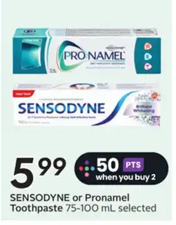 Sobeys SENSODYNE or Pronamel Toothpaste offer