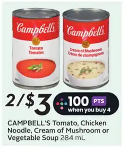 Sobeys CAMPBELL'S Tomato, Chicken Noodle, Cream of Mushroom or Vegetable Soup offer