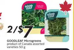 Sobeys GOODLEAF Microgreens offer