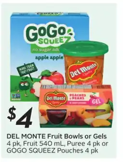 Sobeys DEL MONTE Fruit Bowls or Gels offer