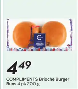 Sobeys COMPLIMENTS Brioche Burger Buns offer