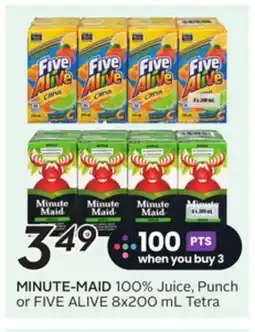 Sobeys MINUTE-MAID 100% Juice, Punch or ALIVE offer