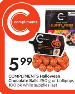Sobeys COMPLIMENTS Halloween Chocolate Balls offer