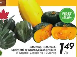 Sobeys Buttercup, Butternut, Spaghetti or Acorn Squash offer